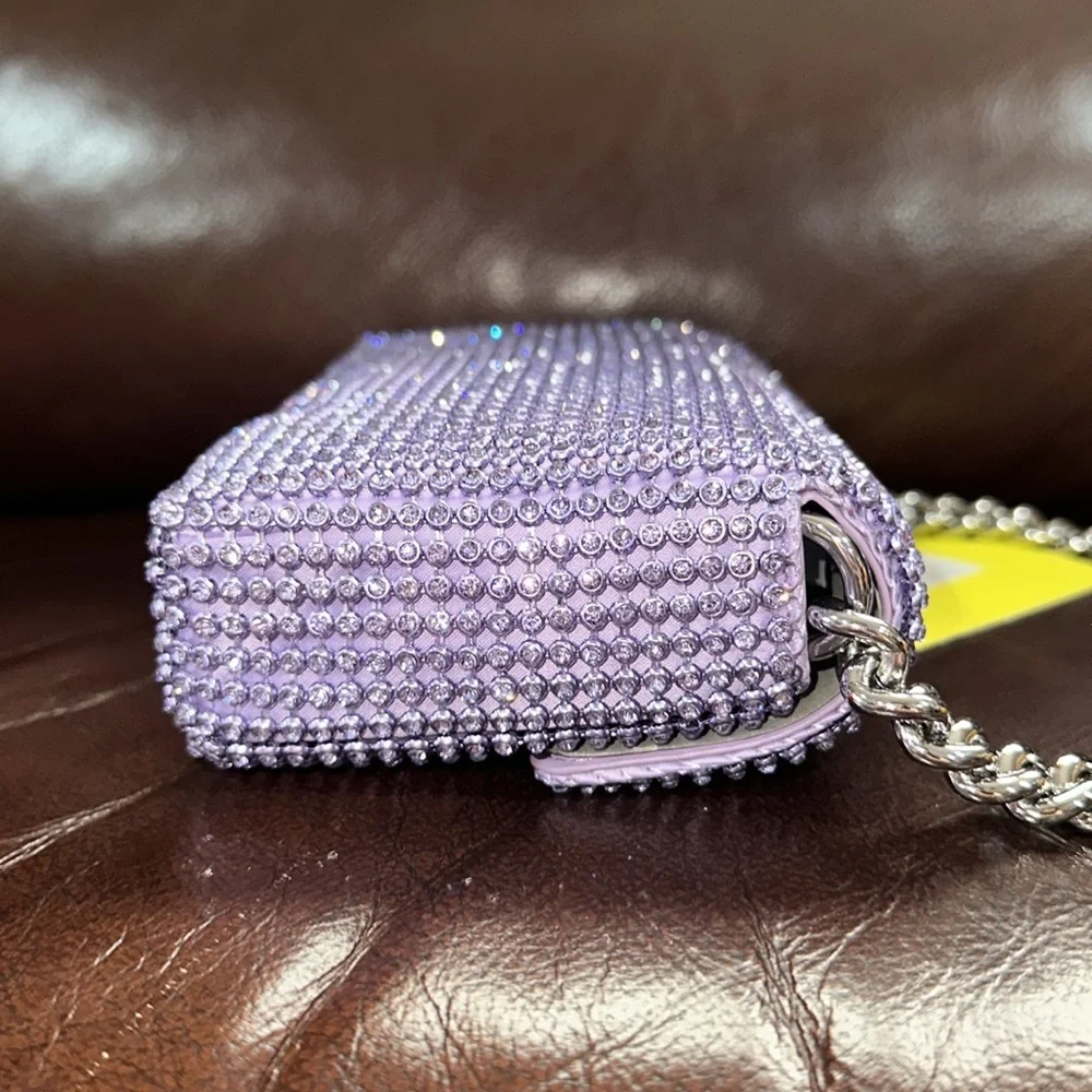 🔥🔥🔥NEW Marc Jacobs The Rhinestone J Purple Shoulder Bag - Picture 12 of 16